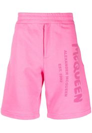 Alexander McQueen logo-print cotton track shorts - Rosa