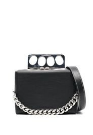 Alexander McQueen knuckleduster leather box clutch - Nero