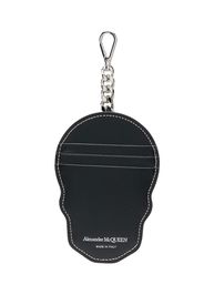 Alexander McQueen skull leather cardholder clip - Nero