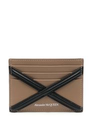 Alexander McQueen contrast-lining cross wallet - Marrone