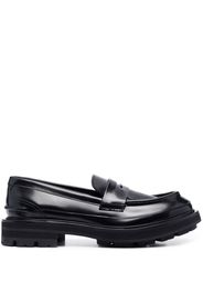 Alexander McQueen tread-sole penny-slot loafers - Nero