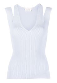 Alexander McQueen rib-knit cut-out vest - Blu