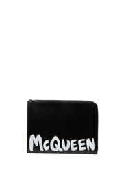 Alexander McQueen logo-print zip wallet - Nero