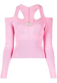 Alexander McQueen exposed shoulder knit top - Rosa