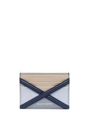 Alexander McQueen crossover-strap leather cardholder - Blu