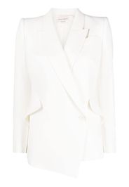 Alexander McQueen Blazer monopetto asimmetrico - Bianco