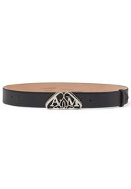 Alexander McQueen Seal-logo leather belt - Nero