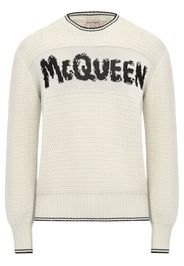 Alexander McQueen Graffiti crew neck jumper - Toni neutri