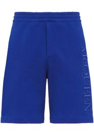 Alexander McQueen Shorts sportivi con ricamo - Blu