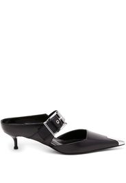 Alexander McQueen Punk Buckle 40mm leather mules - Nero