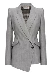 Alexander McQueen Blazer monopetto asimmetrico - Grigio