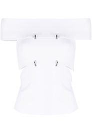 Alexander McQueen cut-out off-shoulder top - Bianco