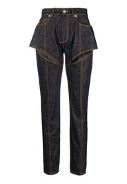 Alexander McQueen cut-out tapered jeans - Blu