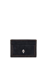 Alexander McQueen Portacarte Skull in denim - Blu