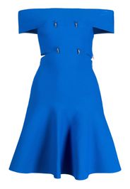 Alexander McQueen off-shoulder cutout jersey minidress - Blu