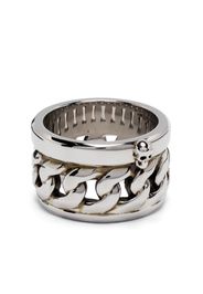 Alexander McQueen chain-motif band ring - Argento