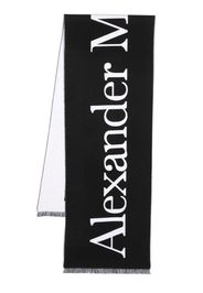 Alexander McQueen intarsia-knit logo scarf - Nero