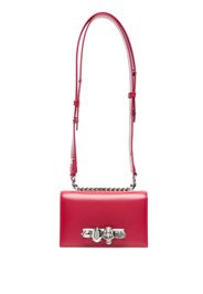 Alexander McQueen skull-motif leather shoulder bag - Rosso