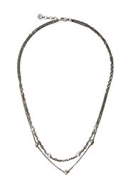 Alexander McQueen skull-charm chain-link necklace - Argento