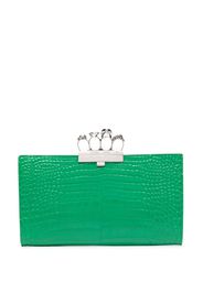 Alexander McQueen Jewelled leather clutch bag - Verde