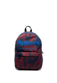 Alexander McQueen graffiti logo-print backpack - Blu