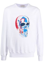 Alexander McQueen skull-print cotton sweatshirt - Bianco