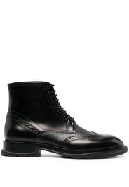 Alexander McQueen textured lace-up boots - Nero