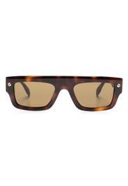 Alexander McQueen Spike Studs rectangular-frame sunglasses - Marrone