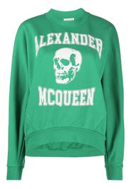 Alexander McQueen Felpa con stampa - Verde