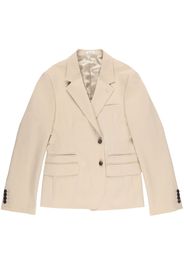 Alexander McQueen notched-collar single-breasted blazer - Toni neutri