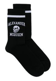 Alexander McQueen logo-intarsia skull socks - Nero