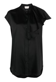 Alexander McQueen Camicia in misto seta - Nero