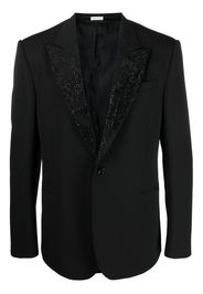 Alexander McQueen embroidered-lapel single-breasted blazer - Nero