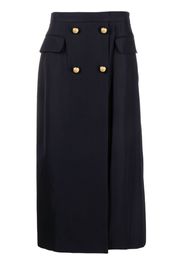 Alexander McQueen button-embellished midi skirt - Blu