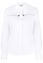 Alexander McQueen zip-detail long-sleeve shirt - Bianco