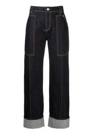 Alexander McQueen turn-up straight-leg jeans - Blu