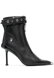 Alexander McQueen buckle-fastening leather ankle boots - Nero