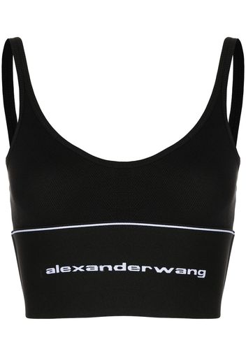 Alexander Wang logo elasticated-hem bra - Nero