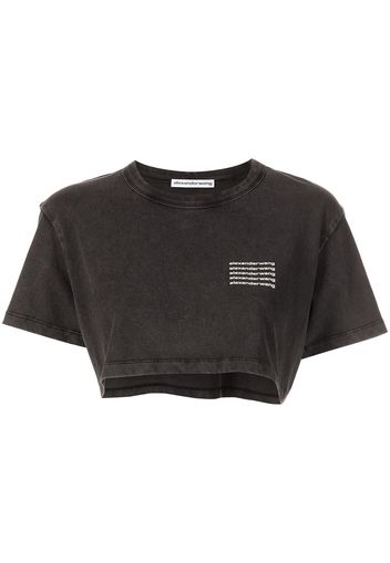 Alexander Wang T-shirt con logo con acido - Grigio