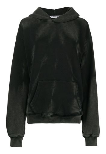 Alexander Wang long-sleeved acid washed hoodie - Verde