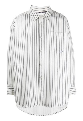 Alexander Wang striped oversized cotton shirt - Bianco