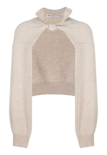 Alexander Wang knot-detail wool shrug - Marrone