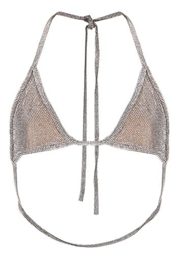 Alexander Wang crystal-embellished triangle bikini top - Toni neutri