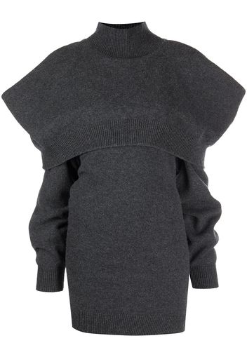 Alexander Wang INVERTED TORQUED TURTLENECK DRESS - CHARCOAL