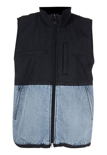 Alexander Wang Gilet denim con inserti - Nero