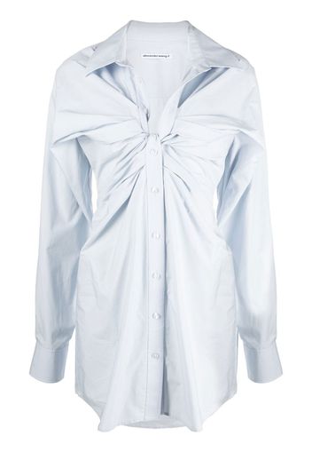 Alexander Wang gathered puff-sleeve shirtdress - Blu