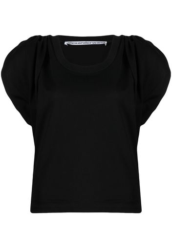 Alexander Wang gathered-sleeve detail T-shirt - Nero