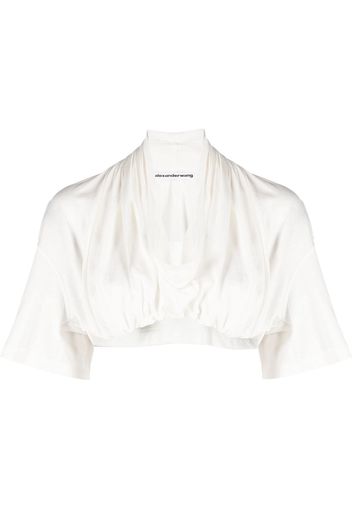 Alexander Wang draped crop top - Bianco