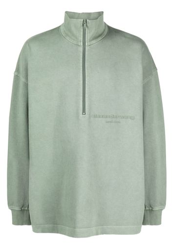 Alexander Wang Felpa con mezza zip - Verde