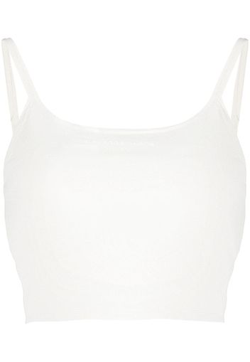 Alexander Wang scoop-neck cropped tank top - Bianco